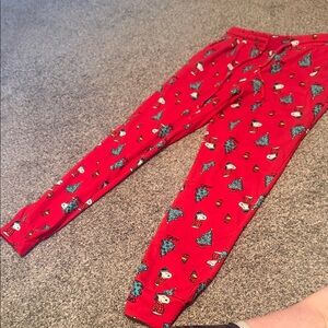 Peanuts Red Pajama Pants with Holiday Snoopy Print